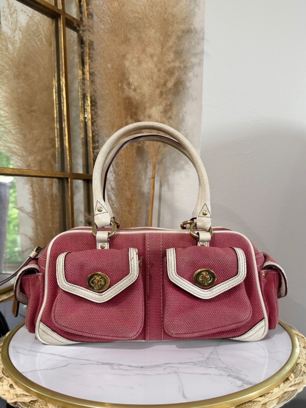 Coach Vintage Y2k Pink Legacy Gallery Turn Lock Satchel Handbag Style 1874 Rare - Picture 11 of 11